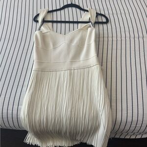 Elegant Cream Pleated Dress